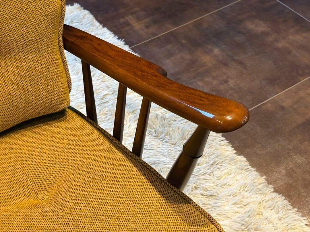 希少 尾州生地 リメイク カリモク 3人用ソファ クラシック コロニアル SRZ