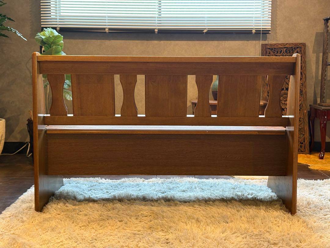 レトロ ヴィンテージ カントリー ベンチ ウッドベンチ 収納ベンチ 3人用