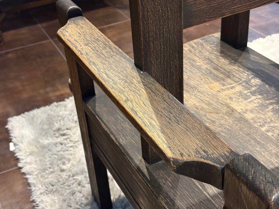 希少 oakshop オークショップ オーク材 両側ハイバックチェア 英国 nH