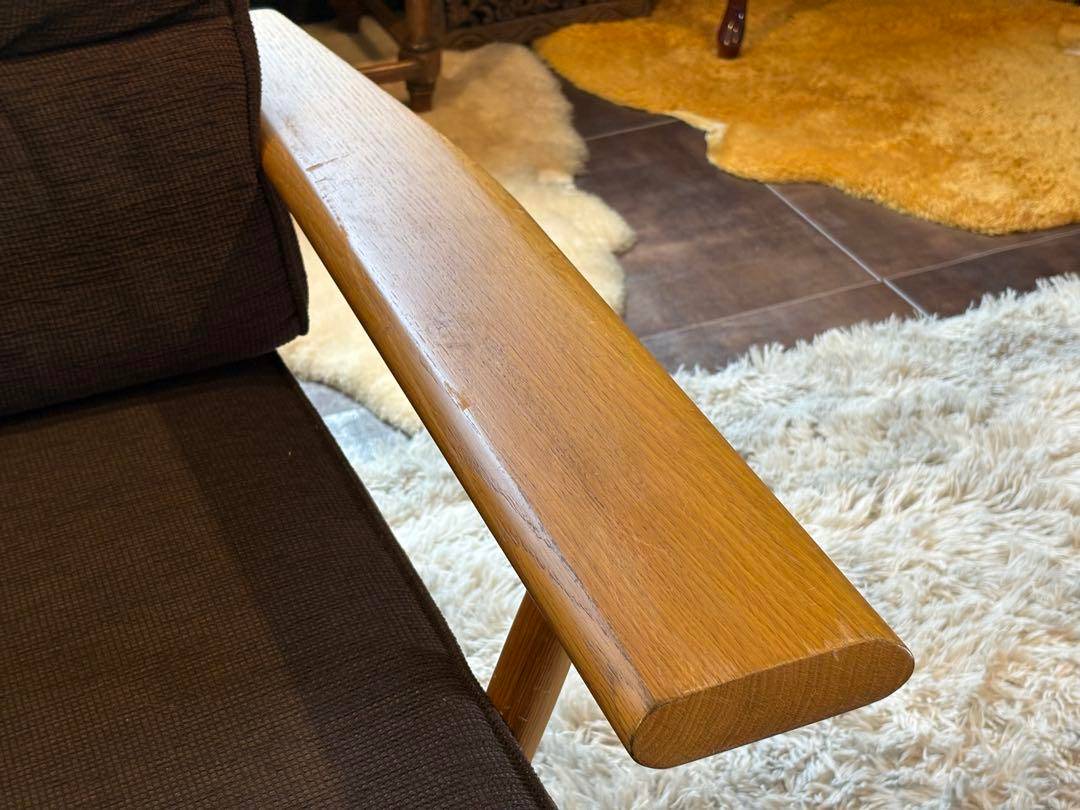 ②飛騨産業 HIDA カヤ KAYA 1Pソファ オーク無垢材 ラウンジ NG
