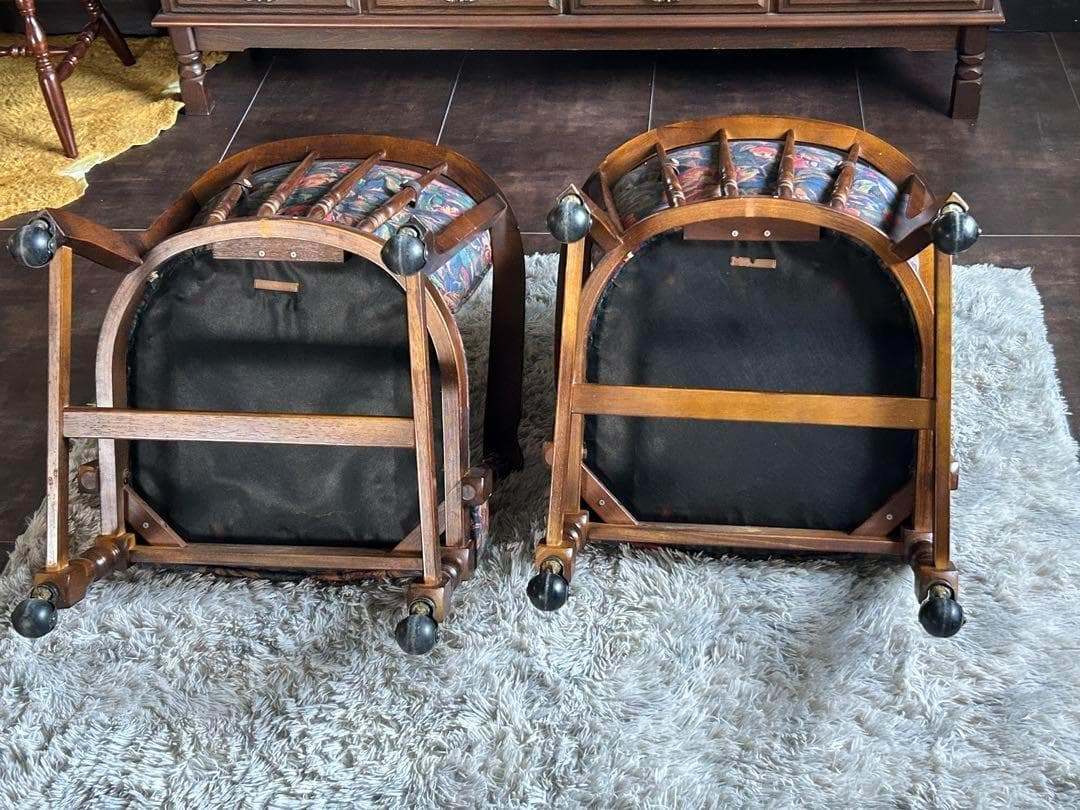 ②カリモク karimoku アームチェア ヴィンテージチェア 2脚セット GZ