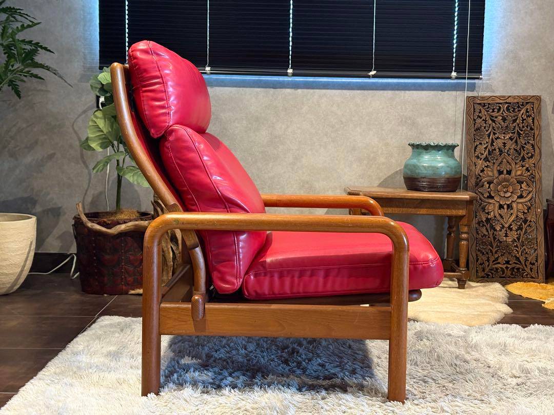 Lオルセン&サン L. olsen & son チーク無垢材 レッドレザー IN