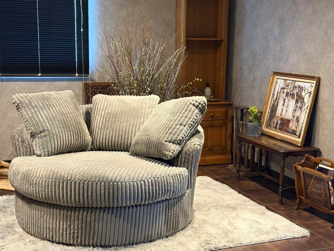 Ashley アシュリー 2人掛けソファ コーデュロイ調ソファ