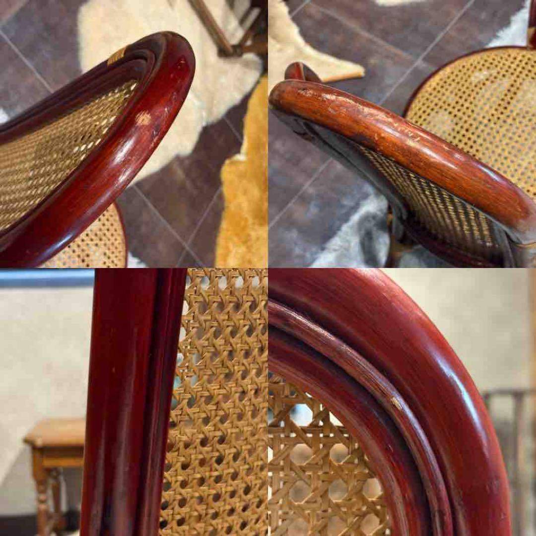 ヴィンテージ ラタン 籐 ハイバックチェア カゴメ編み クラシック 2脚 RZ