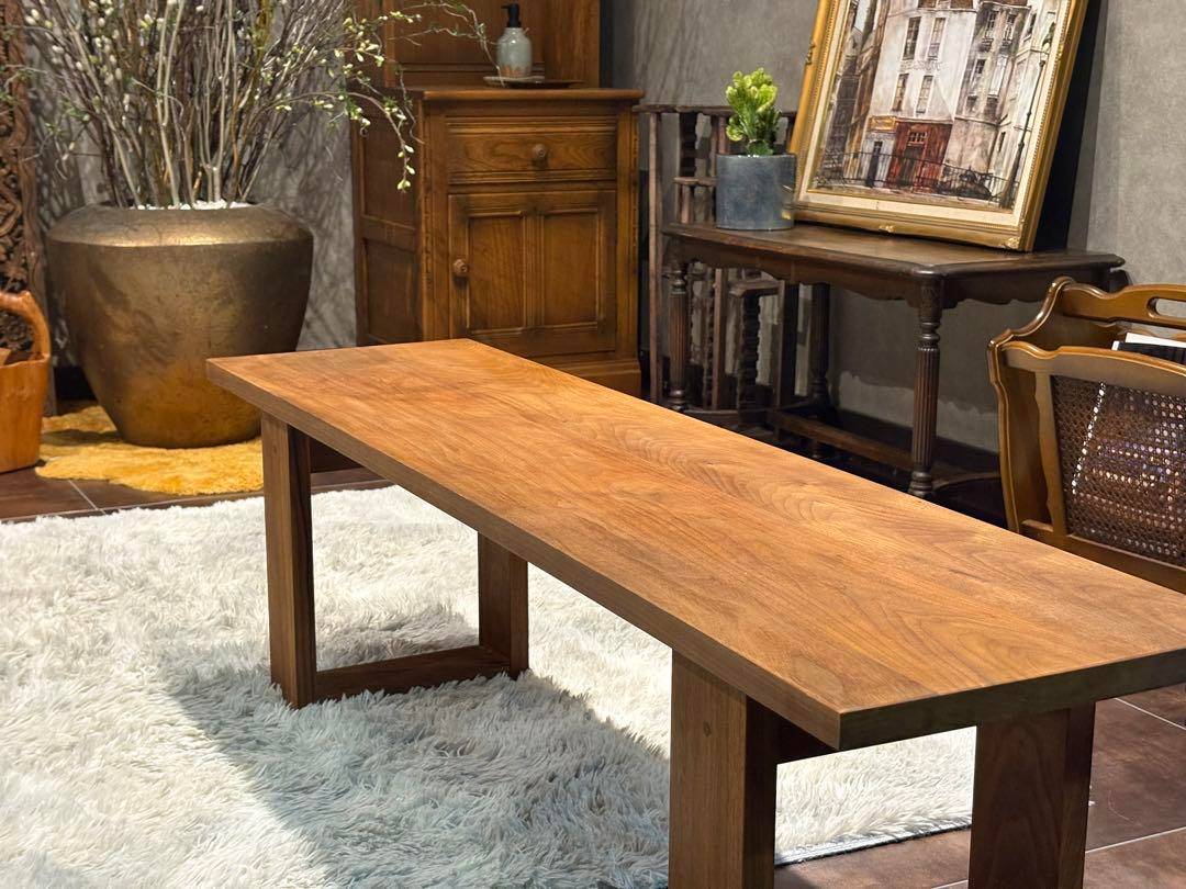 シンプル マスターウォール ウォールナット 無垢材ベンチ ヴィンテージ SZZ