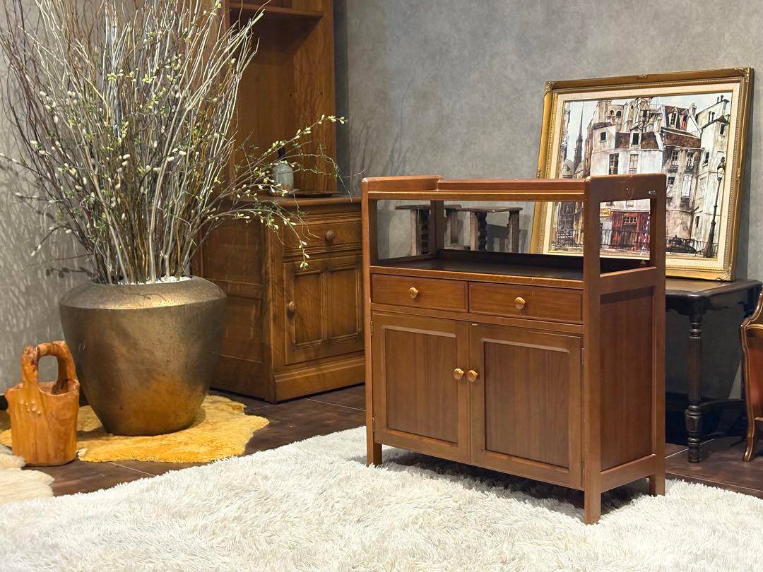 karimoku カリモク キャビネット 電話台 収納 引き出し