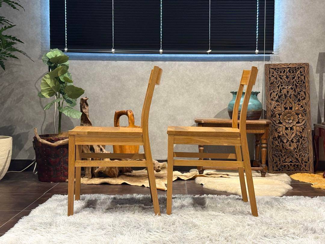 良品計画 オーク材 無垢材 シンプル ナチュラル ウッドチェア 2脚セット SZ