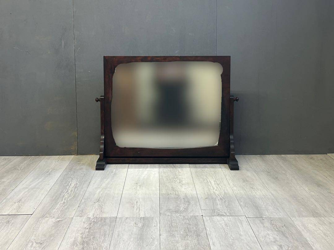 希少 民芸家具 ドレッサー 鏡 スタンドミラー 正方形ミラー 無垢材 IG