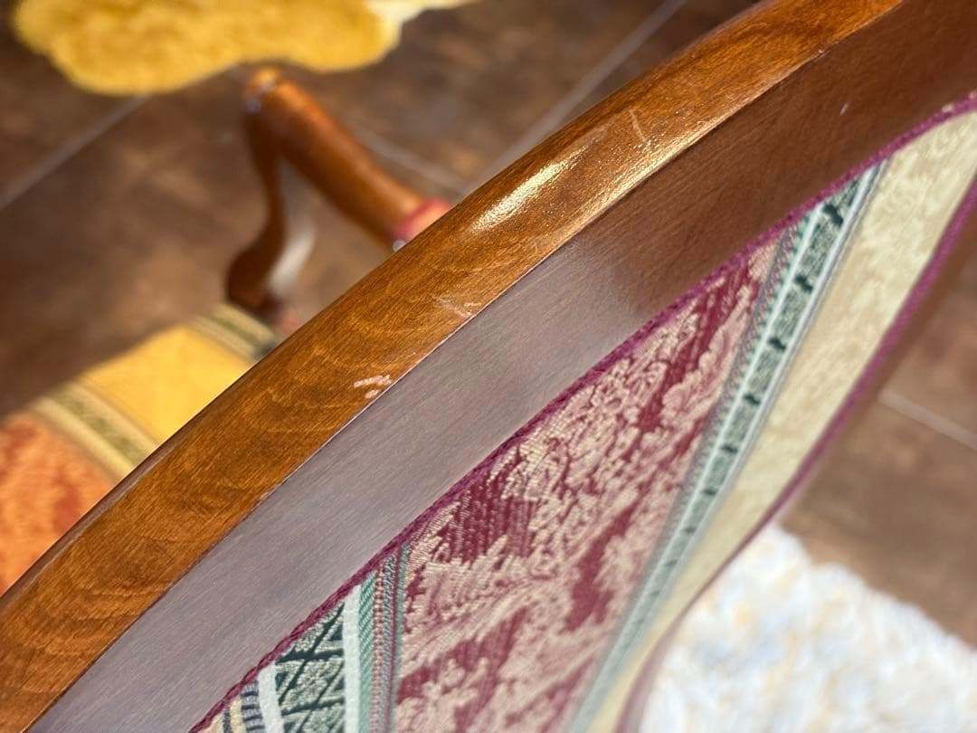 希少 クラシック ストライプ ヨーロピアン 鋲打ち アームチェア リベット SZ