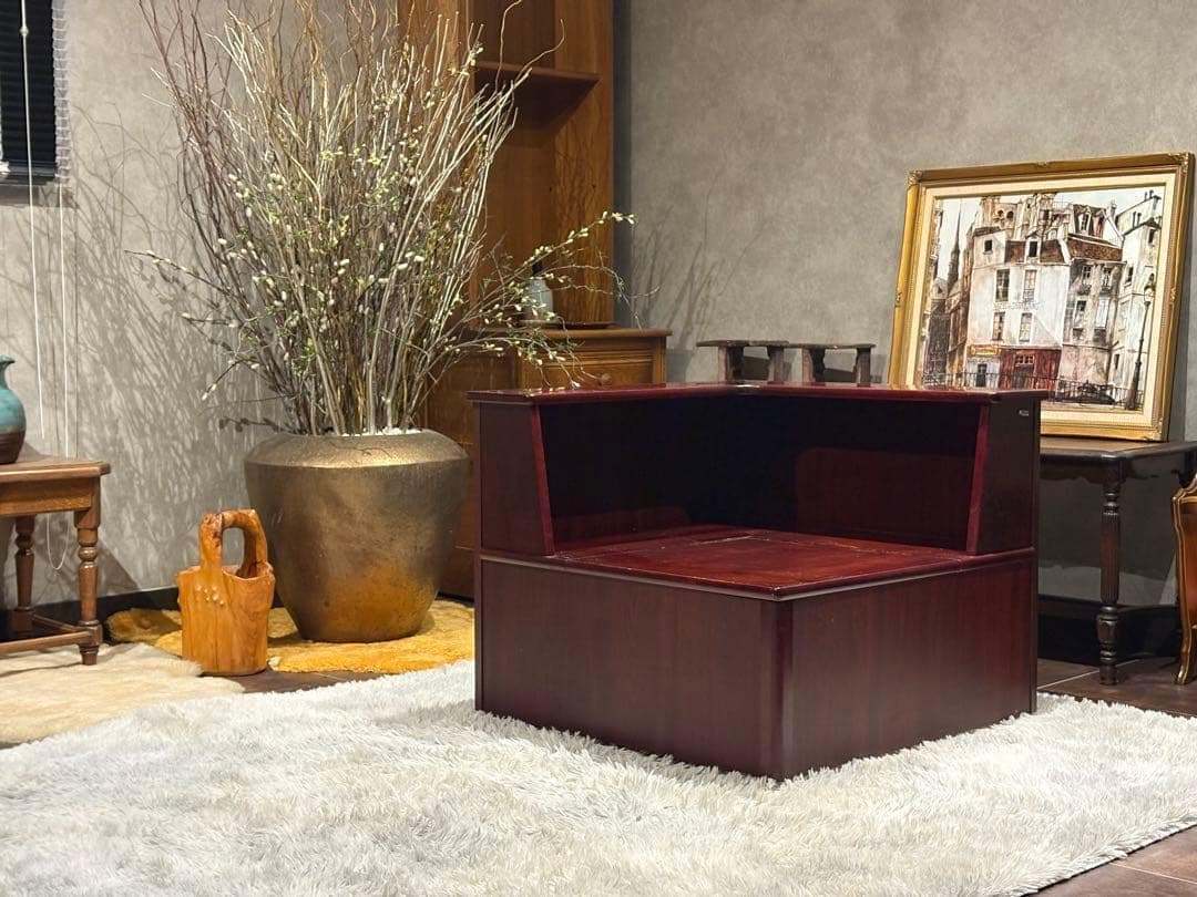 karimoku カリモク　コーナーテーブル　収納　ローズウッド　アンティーク karimoku カリモク コーナーテーブル 収納 ローズウッド アンティーク