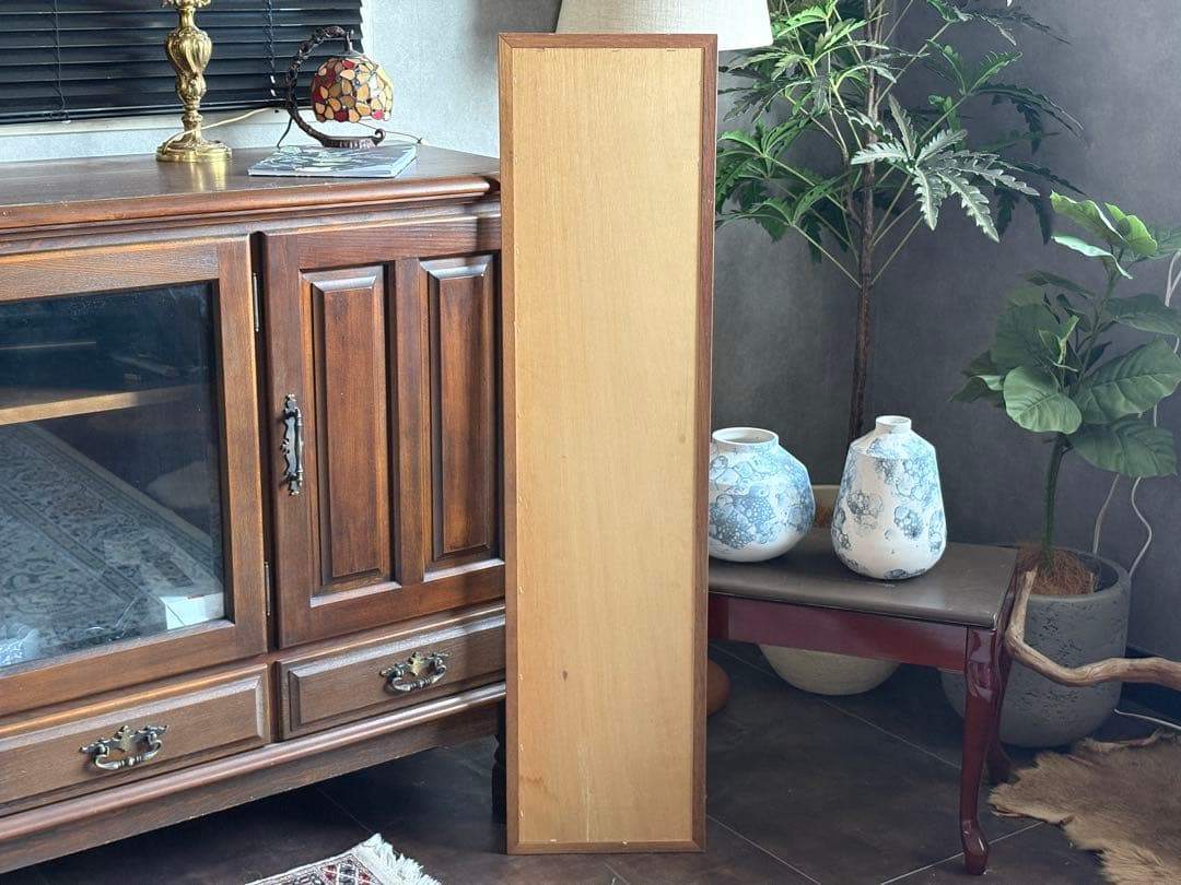 レトロ ビンテージミラー 縦型ミラー アンティーク 木製ミラー IZ