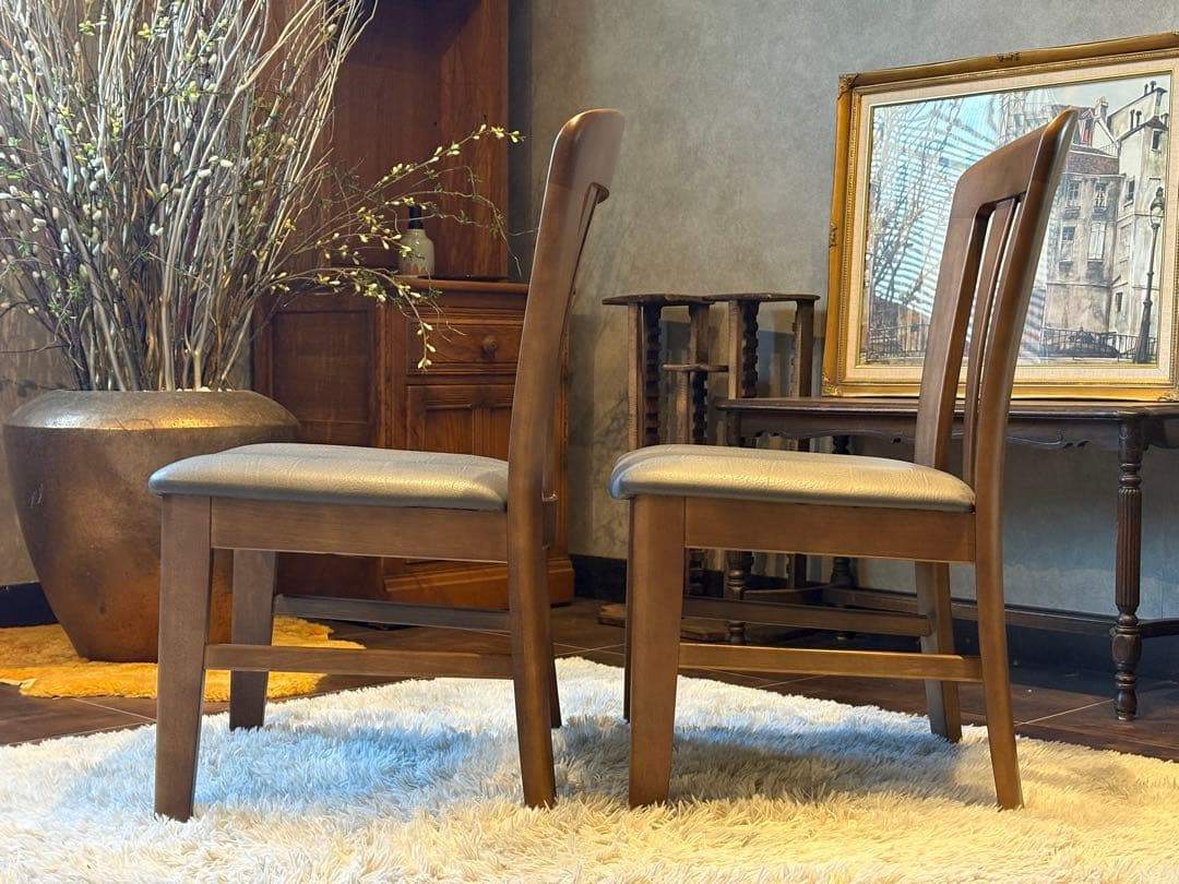 ①karimoku カリモク ダイニングチェア リビングチェア 合皮レザー IG