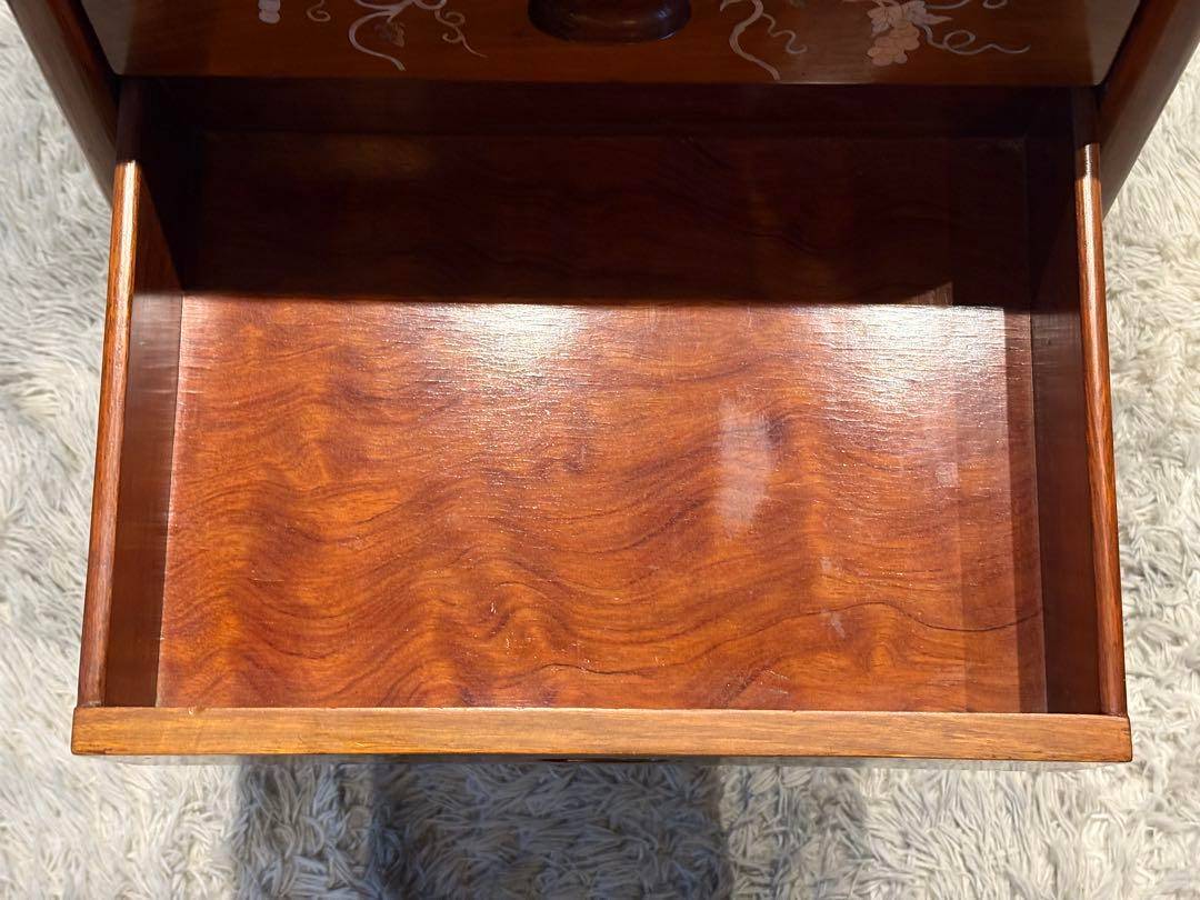 希少　唐木　5段チェスト　螺鈿細工　螺鈿家具　アンティーク 骨董　花梨　GZ