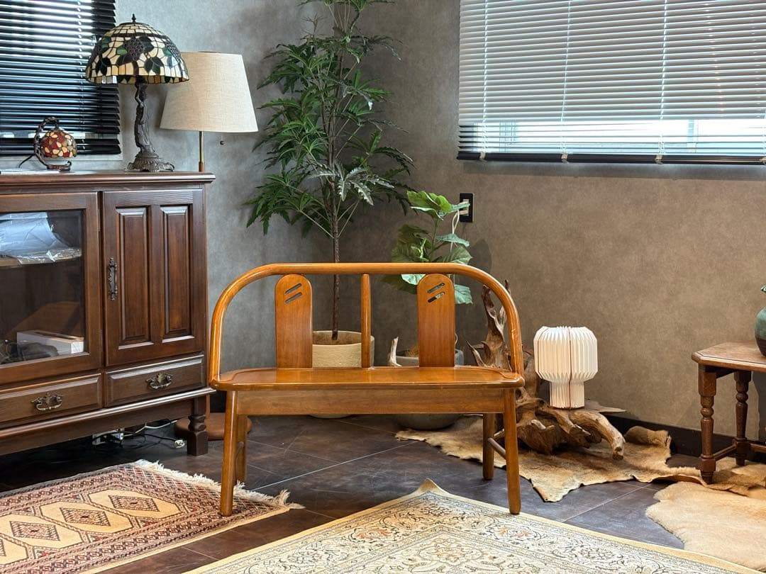 レトロ　ヴィンテージチェア　コロニアルベンチ　カリモク　karimoku IG