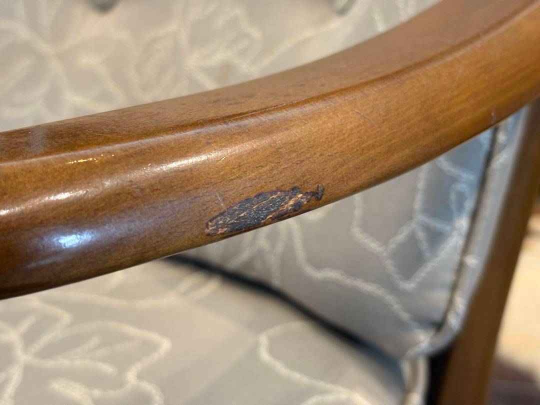 ①カリモク　karimoku アームチェア　アンティーク　ヴィンテージ