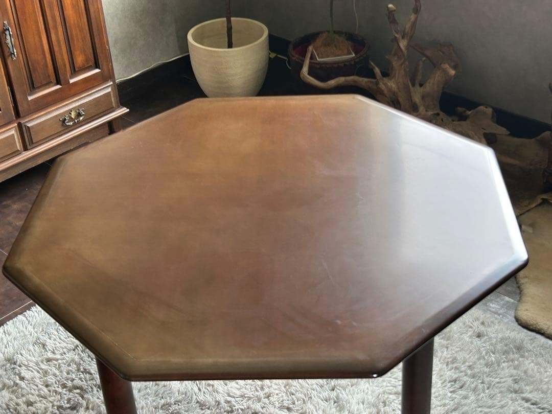 希少品　FUJI FUNITURE フジファニチア　レトロ　八角形テーブル