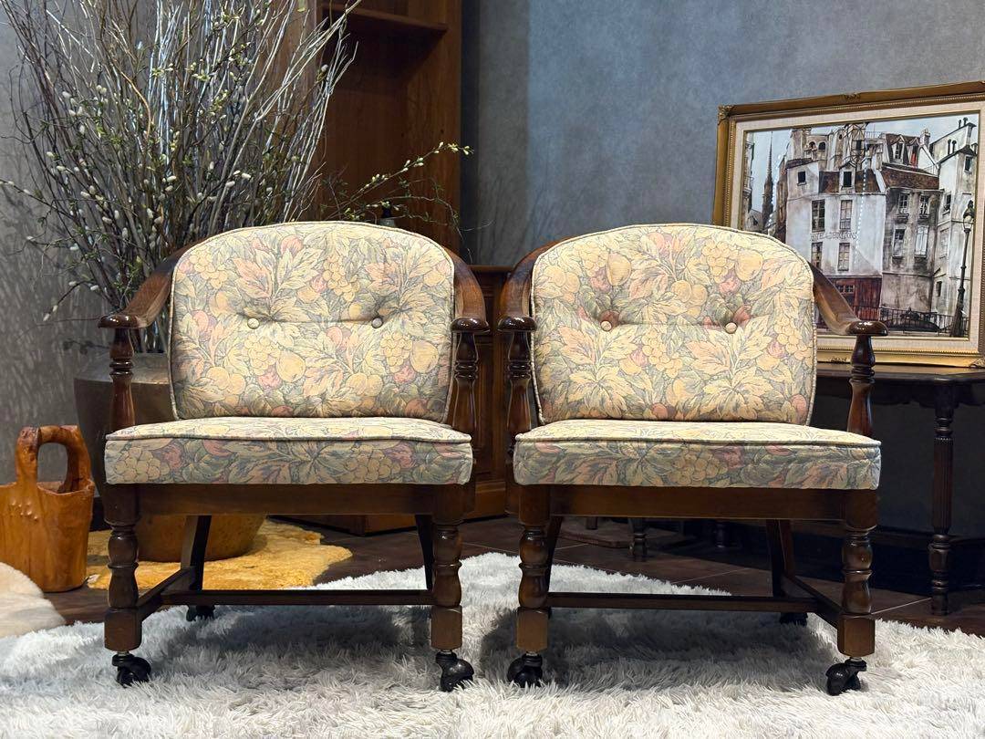 karimoku アームチェア　キャスター付き　コロニアル　2/4 karimoku アームチェア キャスター付き コロニアル 2/4 karimoku