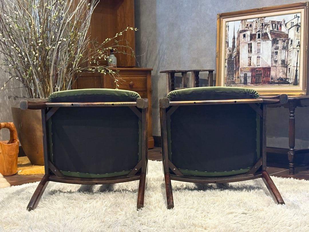 ②karimoku カリモク　アームチェア　ダイニングチェア　ビンテージ　IZ