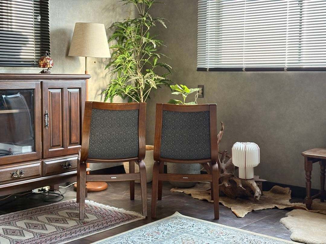 ①オールドカリモク karimoku ヴィンテージチェア　ビンテージチェア　RZ