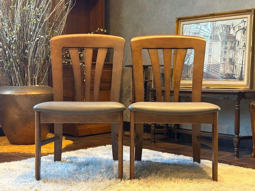 ①karimoku カリモク ダイニングチェア リビングチェア 合皮レザー IG