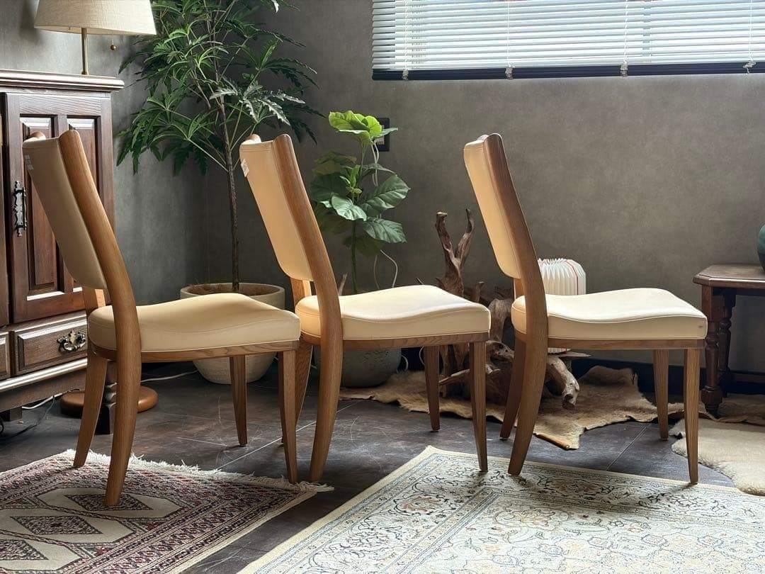 カリモク　チェア　ナチュラル　ダイニングチェア　インテリア家具　3脚セット
