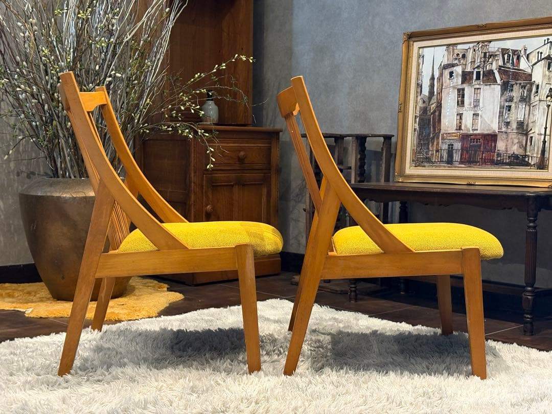 SHIRAKAWA シラカワ　飛騨高山　ダイニングチェア　尾州生地リメイク　nZ