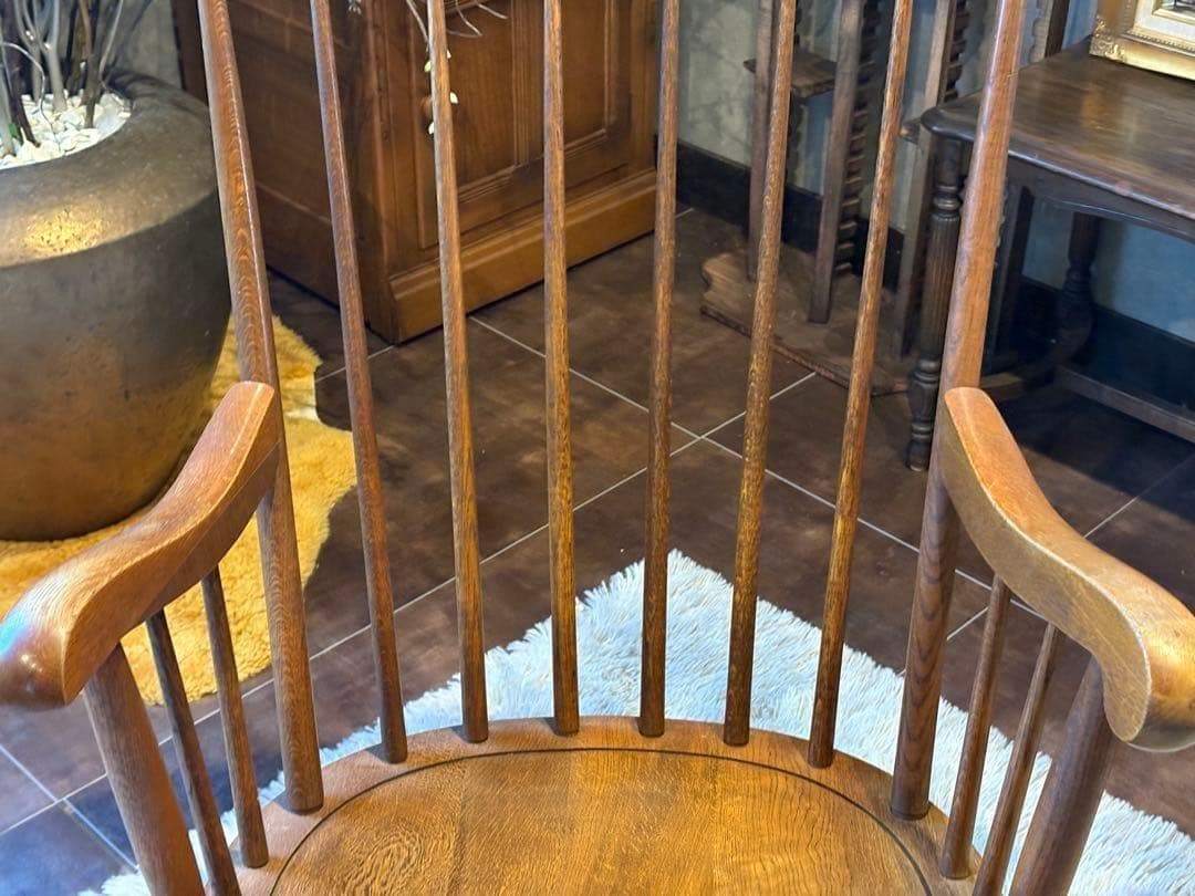 ①飛騨産業 キツツキマーク ロッキングチェア ダイニングチェア ビンテージ nG