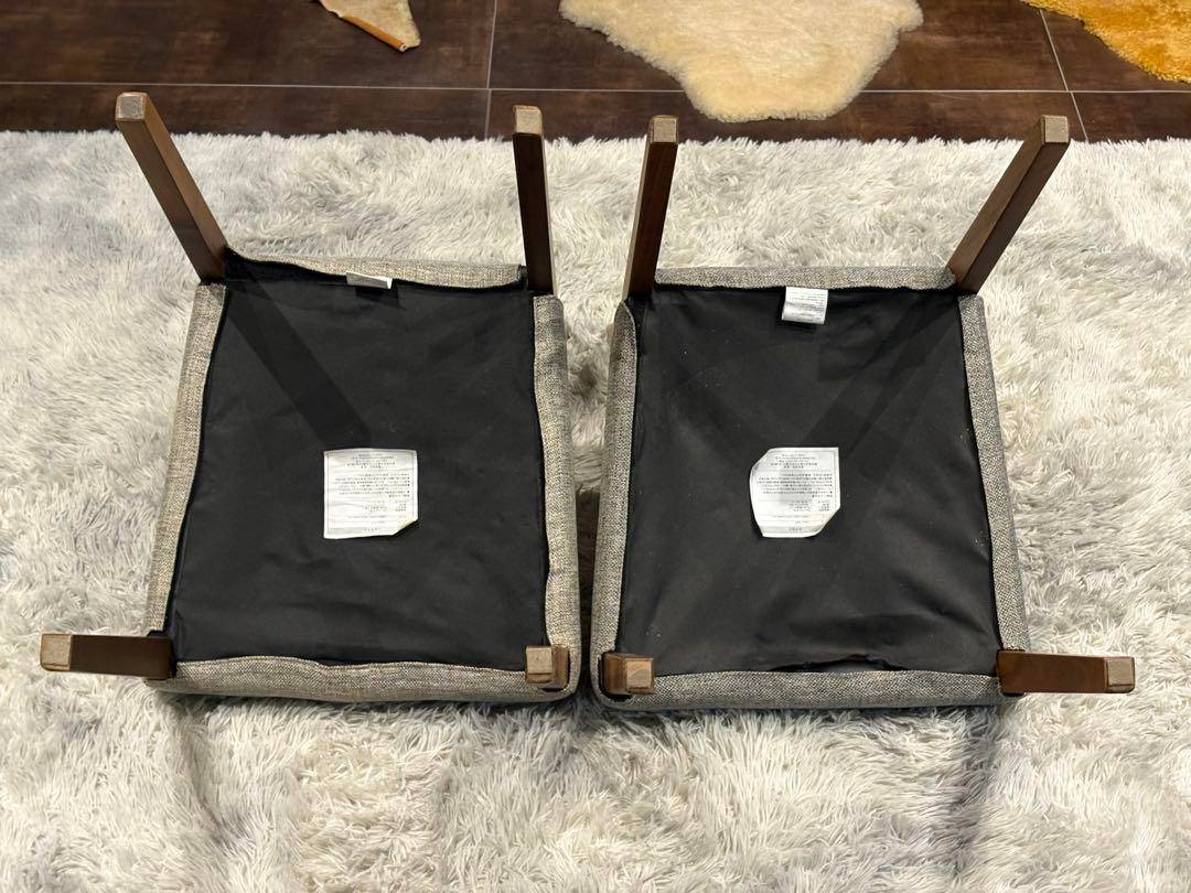 シンプル　モダン　ビンテージ　ウォールナット　ダイニングチェア　4脚セット　H