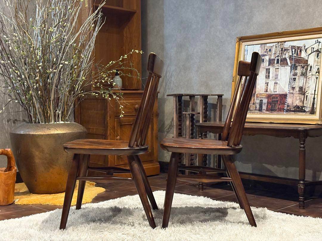 ①KASHIWA 柏木工　ウィンザーチェア　スポークチェア　アンティーク　SY