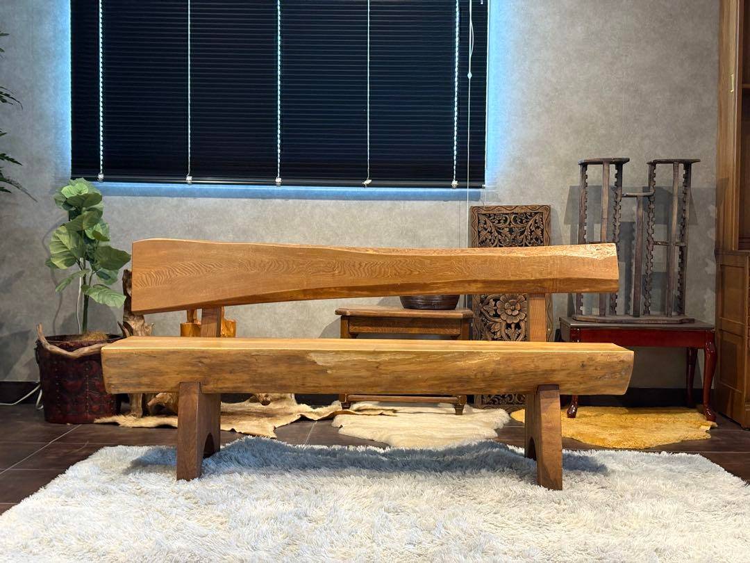 希少　無垢材　ベンチ　アンティーク　ヴィンテージ　和モダン　杉の木　モダン　YZ