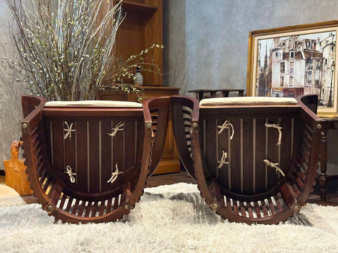 リゾート家具　アームソファ　ダイニングソファ　アンティーク　アジアン　NZ