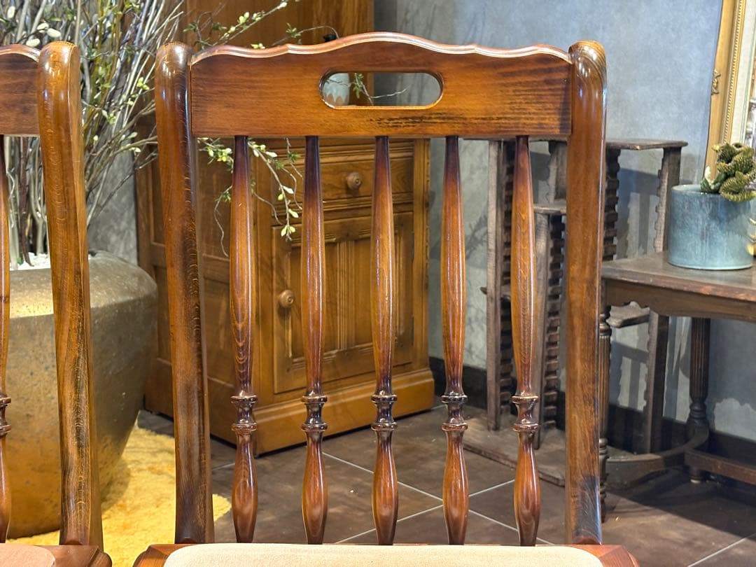 ②光製作所 ダイニングチェア リビングチェア 猫脚 アンティーク ビンテージ R