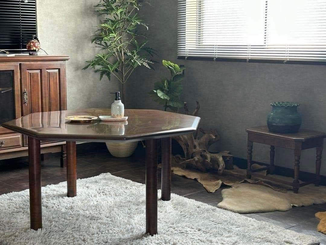 希少品　FUJI FUNITURE フジファニチア　レトロ　八角形テーブル