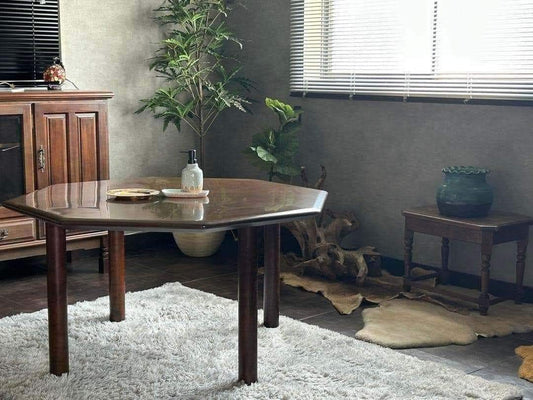 希少品　FUJI FUNITURE フジファニチア　レトロ　八角形テーブル
