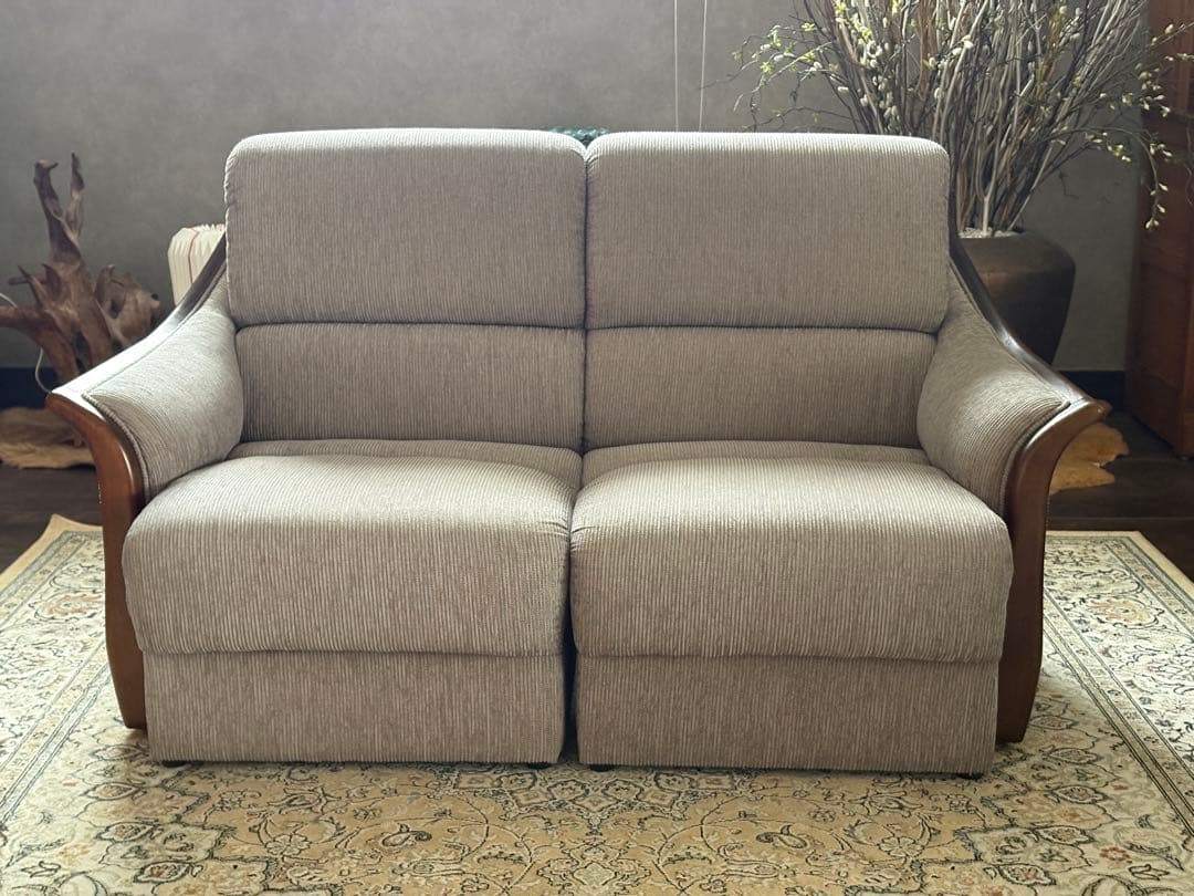 ① 希少　グレーファブリック　セパレートソファ　ビンテージソファ　nZ