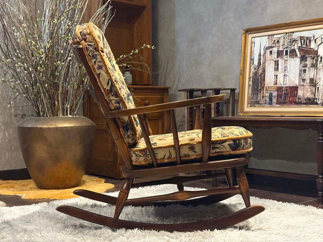 飛騨産業 キツツキマーク ロッキングチェア ダイニングチェア ビンテージ GZ