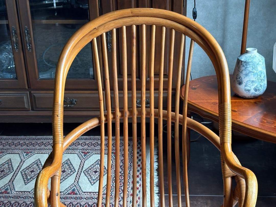 ラタンチェア　回転チェア　アジアン　リゾート家具　藤家具　ラウンジチェア　G