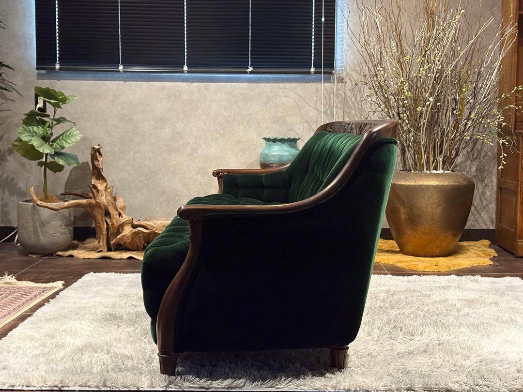 maruni マルニ木工　3人掛けソファ　3Pソファ　リベット　グリーン　GZ