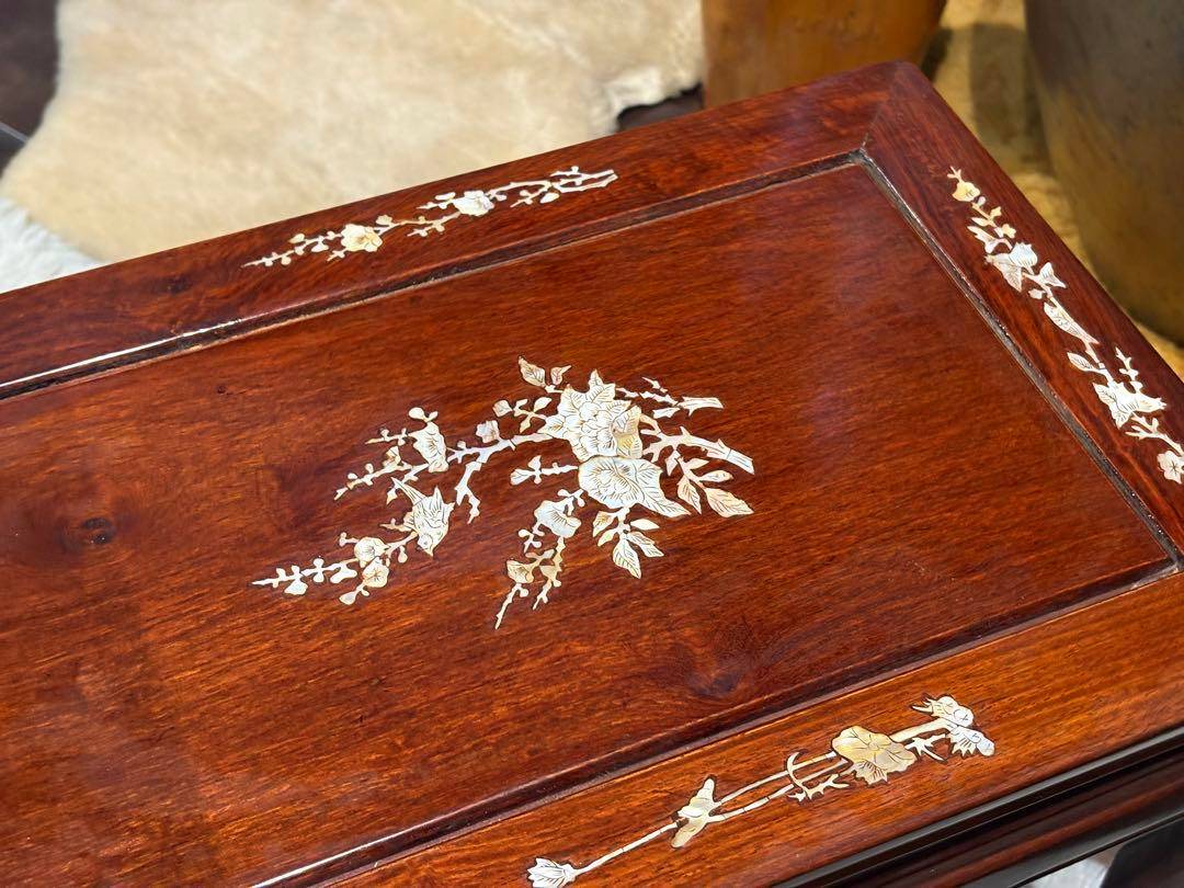 希少　螺鈿細工　螺鈿家具　サイドテーブル　古美術　アンティーク　SZ