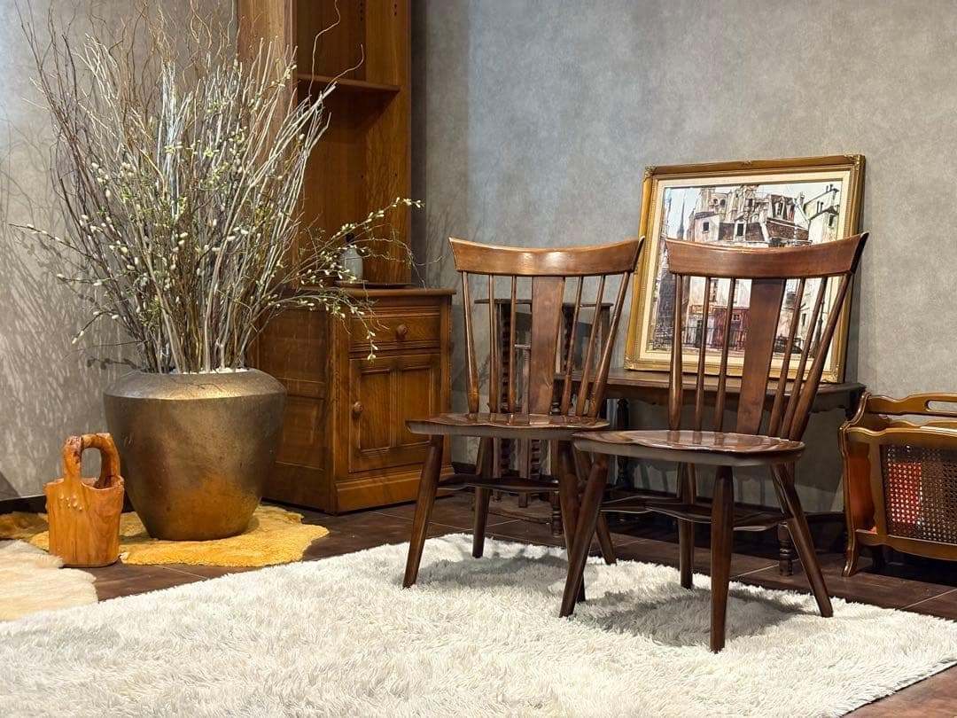 ②KASHIWA 柏木工　ウィンザーチェア　スポークチェア　アンティーク　SY