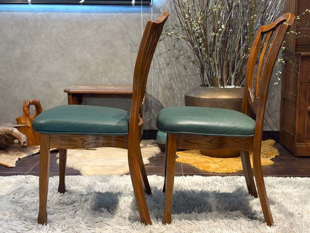 台湾製 オーク材 ダイニングチェア リビングチェア 食卓椅子 合皮レザー nZ