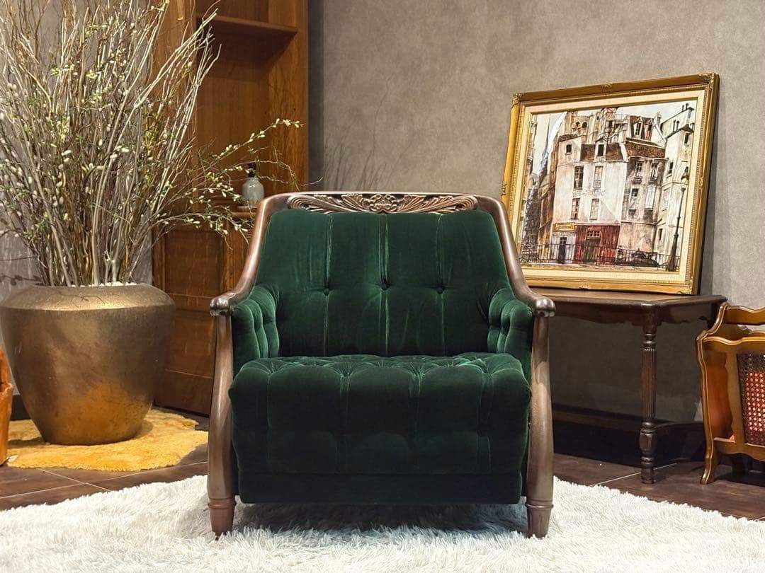 maruni マルニ木工　一人掛けソファ　ボタンダウン　ファブリック　IG