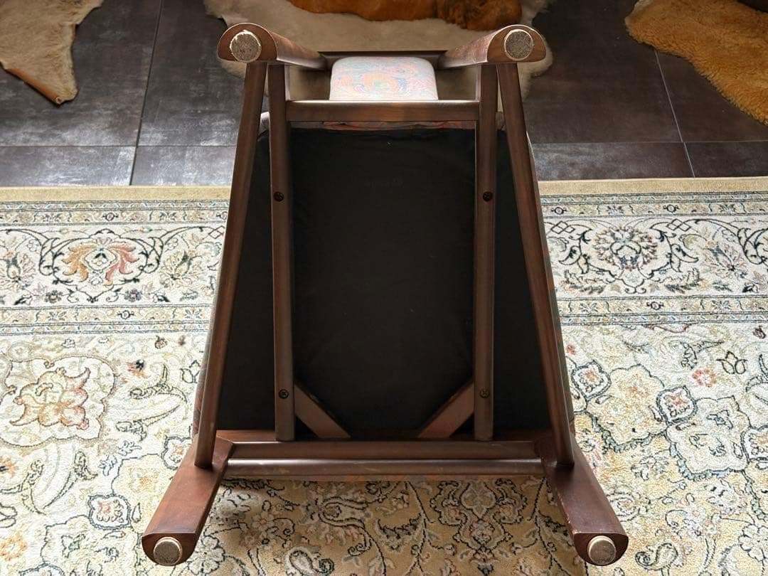 オールドカリモク　カリモク　Karimoku　ハイバックチェア　総柄　レトロ家具