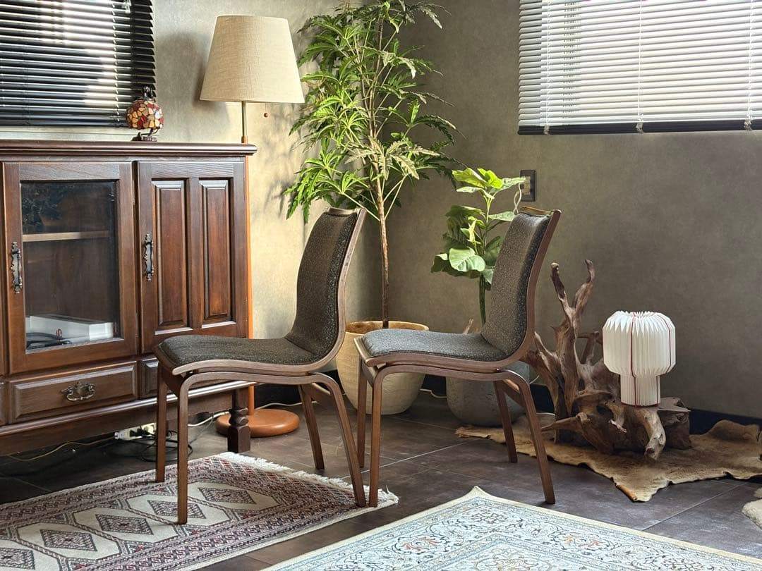 ①オールドカリモク karimoku ヴィンテージチェア　ビンテージチェア　RZ