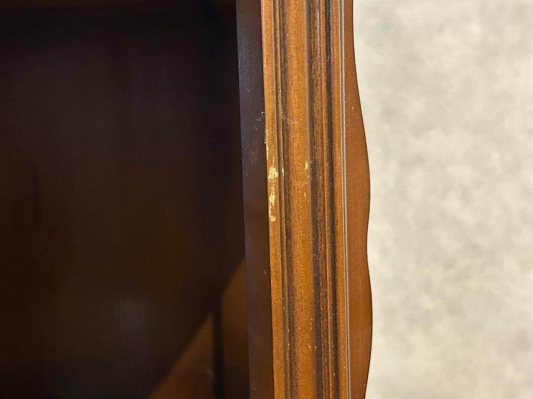 アンティーク　2段チェスト　ラウンドコンソール　クラシック　木彫　猫脚　GZ