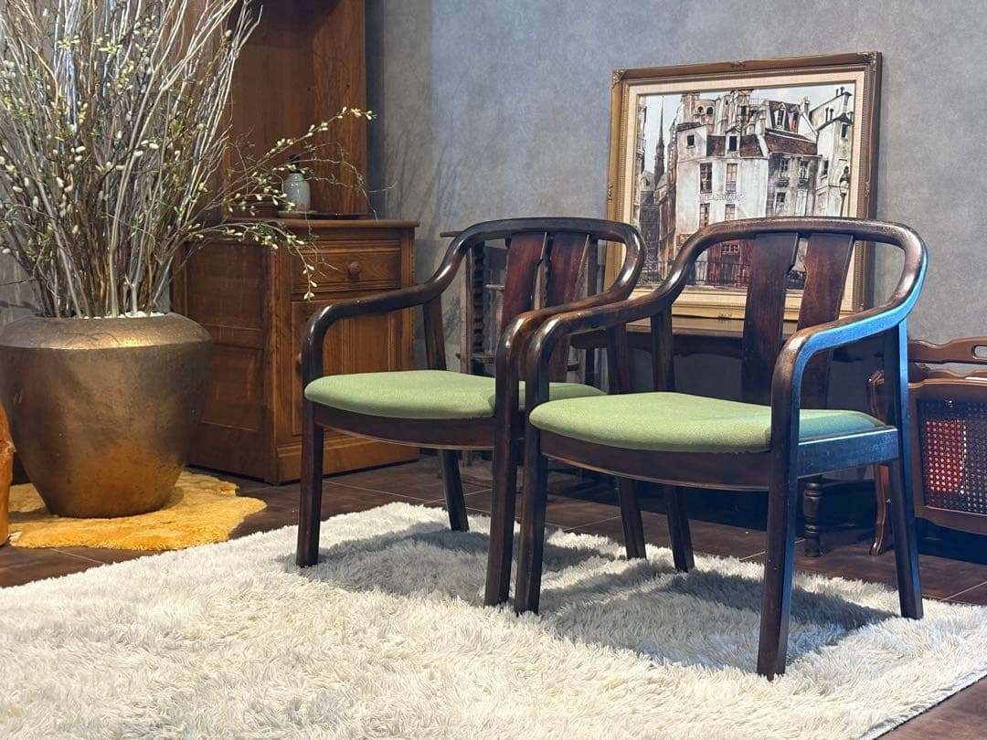 ②karimoku カリモク　アームチェア　ダイニングチェア　ビンテージ　IZ