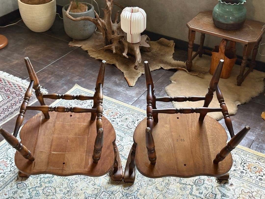 飛騨産業　キツツキマーク　アームチェア　スポークチェア　レトロ　ヴィンテージ