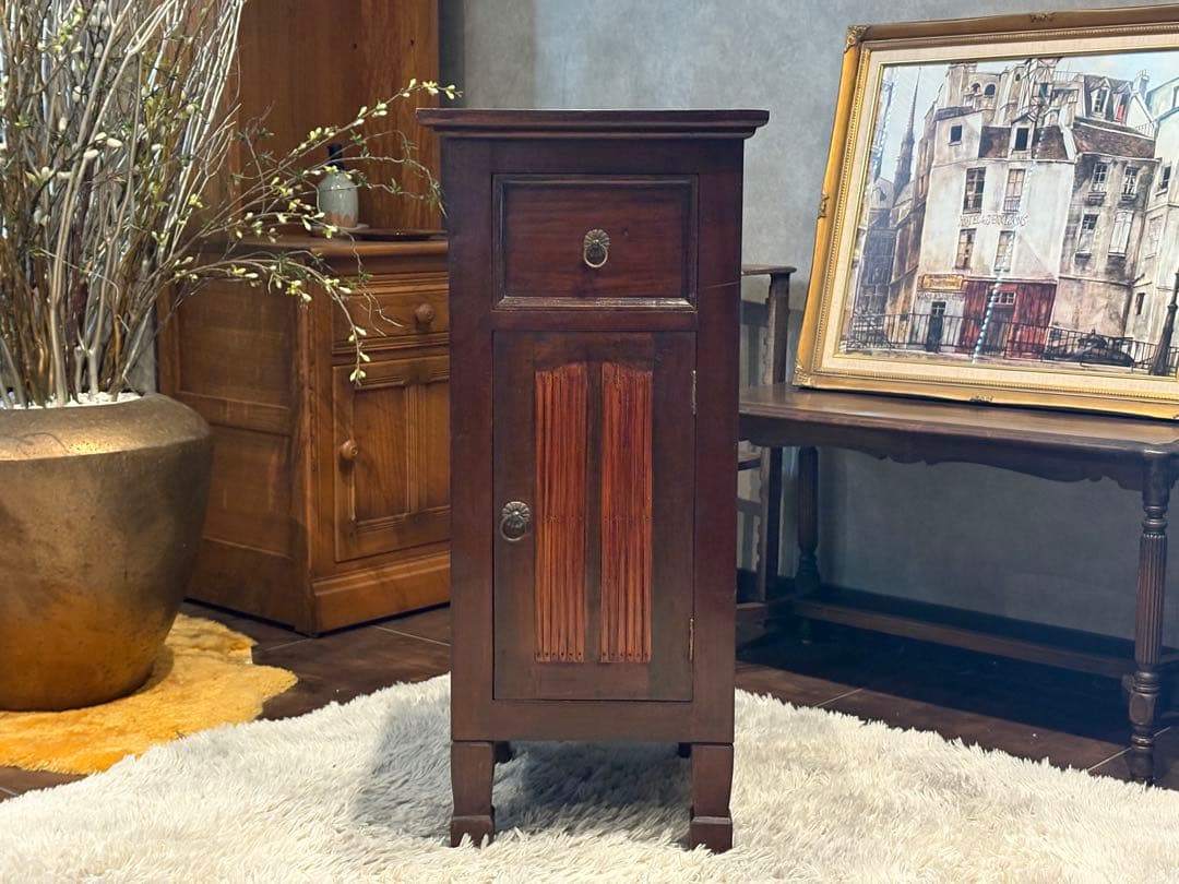 アジアン　コンソール　バンブー　電話台　ファックス台　アンティーク　IZ