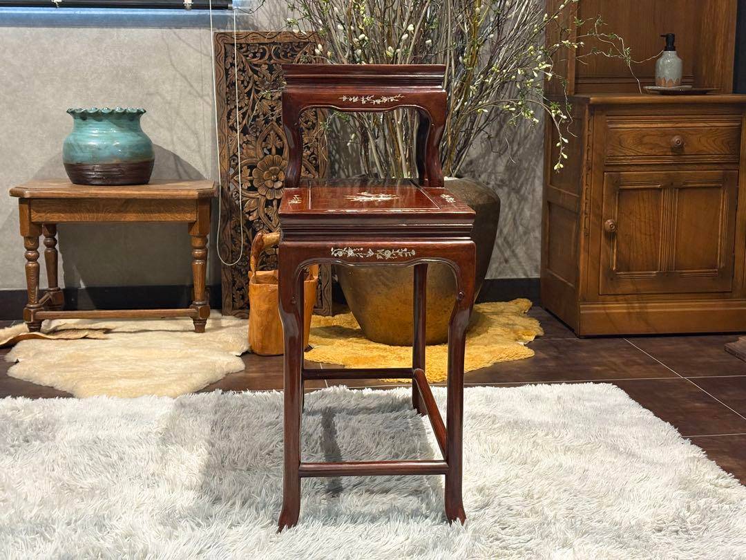 希少　螺鈿細工　螺鈿家具　サイドテーブル　古美術　アンティーク　SZ