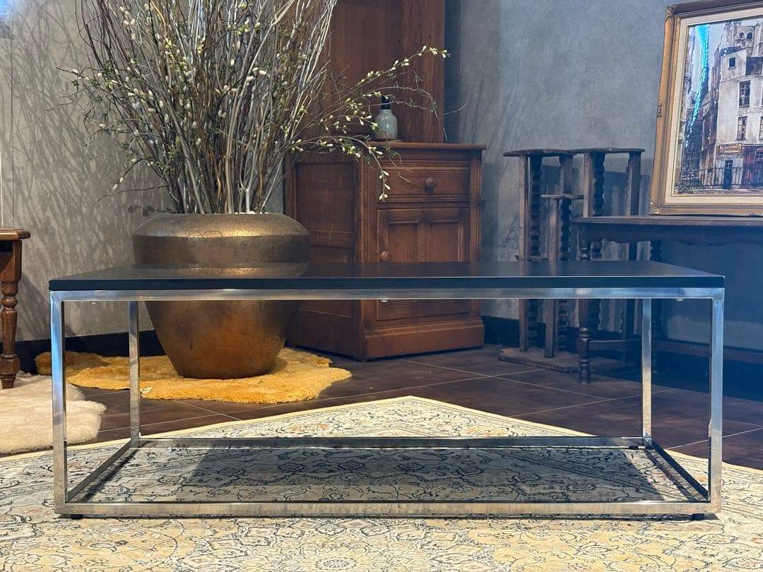 ローテーブル センターテーブル フラットローテーブル ブラック モダン SG